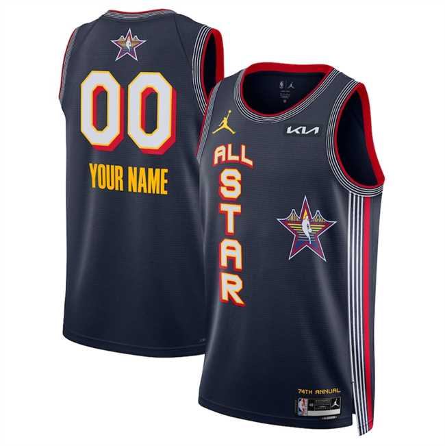 Mens 2025 All-Star Active Player Custom Navy Stitched Basketball Jersey->customized nba jersey->Custom Jersey